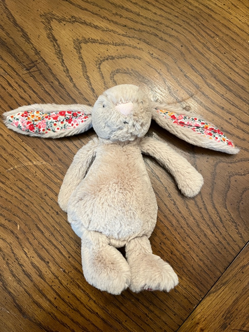 Jellycat Small Blossom Beige Bunny with Floral Ear & Paw Details - Picture 2 of 15